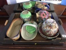 A box of Maling china etc.