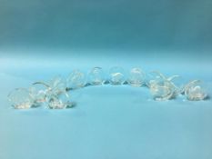 A set of twelve Danbury Mint 'Wildlife Crystal' glass ornaments