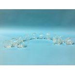 A set of twelve Danbury Mint 'Wildlife Crystal' glass ornaments