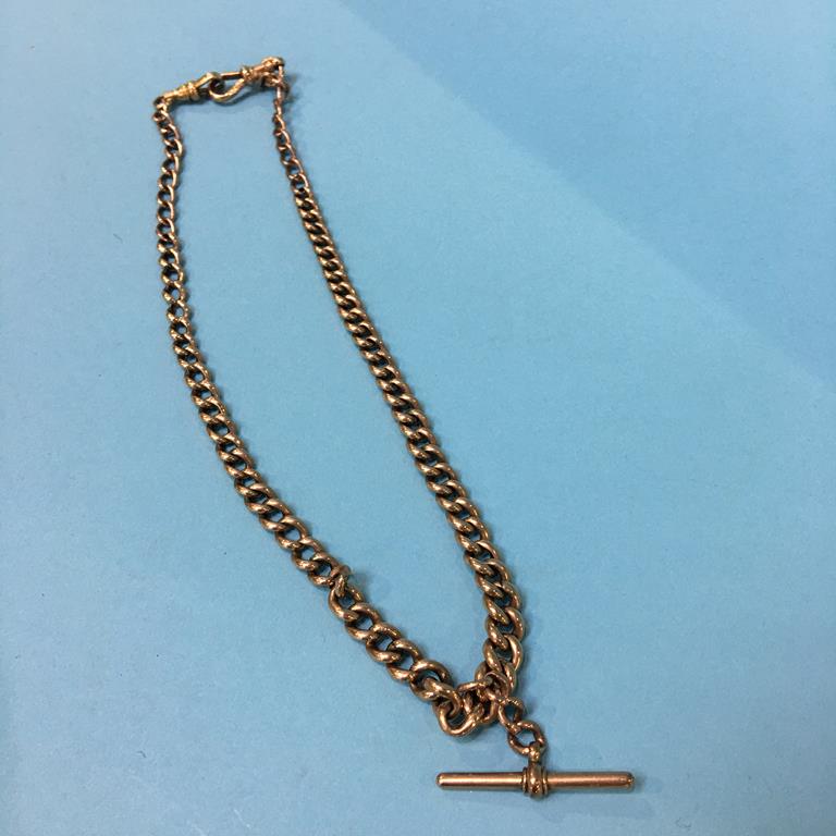 A 9ct gold watch chain, weight 26.7 grams