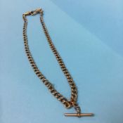 A 9ct gold watch chain, weight 26.7 grams