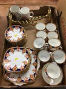 Royal Albert 'Wembley' part tea set, 2 candlesticks etc.