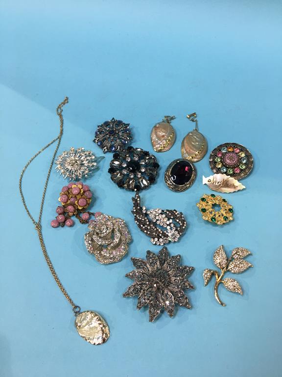 A bag of costume brooches