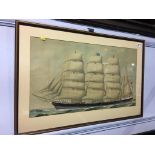 A 19th century watercolour, unsigned, Maritime picture of the sailing ship 'Cissie', 35 x 62cm