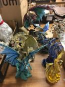 Eight Dragon figures, 'Land of the Dragons' and 'The New Beginning'