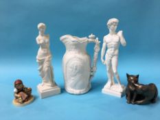 A Hummel figure, Parian jug etc.