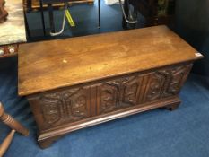 An oak blanket box