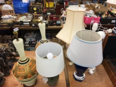 Eight standard lamps