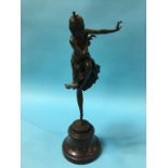 A modern bronze Art Deco style figure