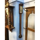 A Georgian mahogany stick barometer by A. Carioli of Hull