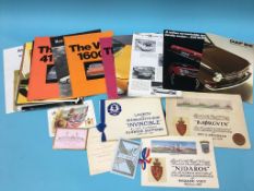 Quantity of Maritime ephemera and motor vehicle brochures