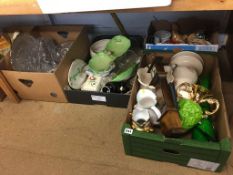 Four boxes of assorted china and glass ware etc.