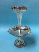 A silver pierced table centre piece, Sheffield, 1899, makers marks Walker and Hall, weight 24.8 oz