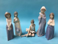 Five Nao figures, various