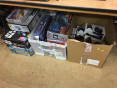 Two boxes of Star Wars and Star Trek toys and collectables etc.