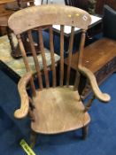 A lathe back scullery armchair