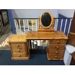 Pine bedside drawers and pine dressing table