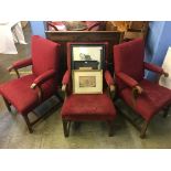 Three oak framed carver chairs