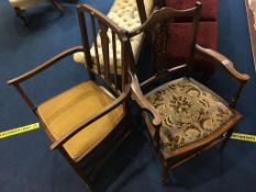 A pair of Edwardian carver chairs