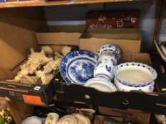 A shelf of assorted, to include blue and white china etc.