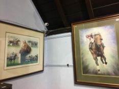 Two signed limited edition horse racing prints