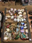 Two boxes of assorted, to include a large selection of Fabergé eggs etc.