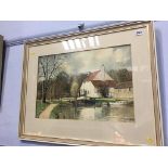 John Noble (20th century), watercolour, signed, 'Thames Lock, junction of Wey canal and the Thames',