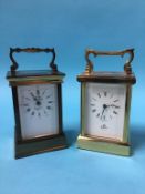 Two carriage clocks