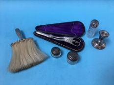 A silver Liberty and Co. dressing table brush etc. Birmingham, 1915