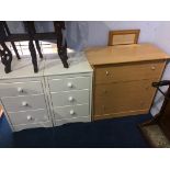 Three modern chest of drawers