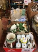 Five boxes of assorted, to include a Beswick jug etc.