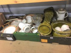 A shelf of assorted, to include china and glass ware etc.