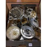 A quantity of silver plated wares etc.