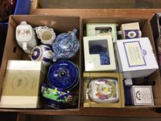 Two boxes of assorted, to include teapots etc.