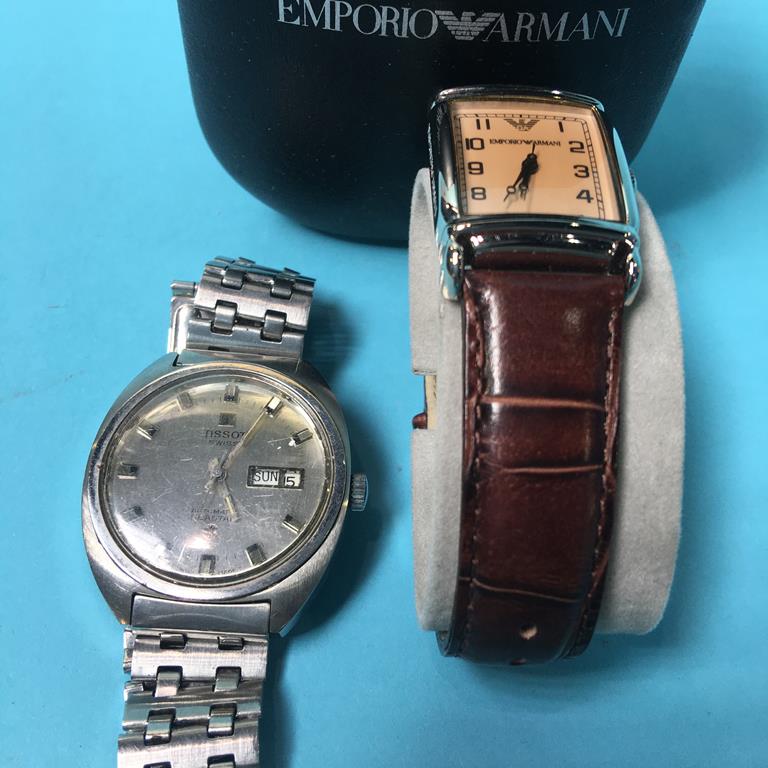 Two Gent's wristwatches, Seiko and Armani - Image 2 of 3