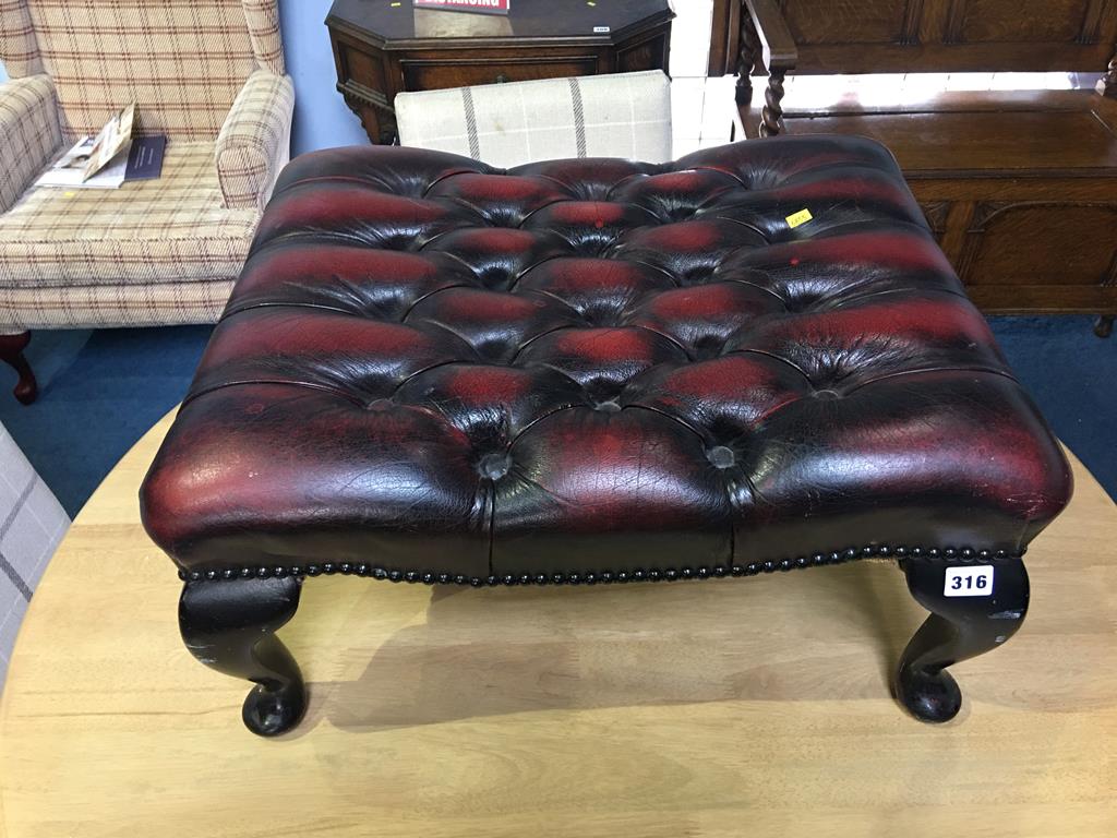 A Chesterfield oxblood stool