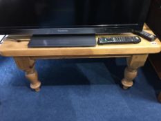 A low pine coffee table