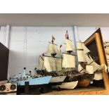Four model Ships