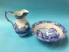 A Spode Italian wash bowl and jug