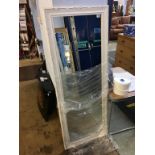 A white and gold framed mirror, 150 x 60cm