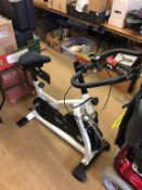 An exercise bike