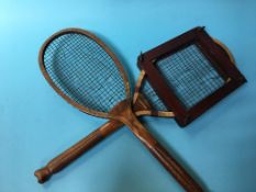 Two 'Fishtail' tennis racquets