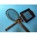Two 'Fishtail' tennis racquets
