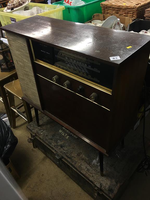 A Radiogram and a tin trunk