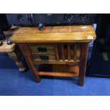 Square oak two drawer table
