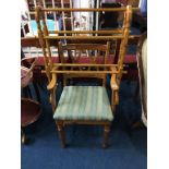 A pine towel rail and Ducal chair