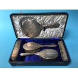 Cased silver vanity set