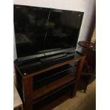 Two TV stands, Sony TV etc.