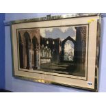 Norman Wade Limited Edition print 35/60, 'Fountain's Abbey', signed in pencil, dated 1971, 35cm x