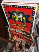 A collection of modern Circus signs and posters